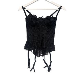 Andrea Kristoff Vintage Sheer Lingerie Corset Black Medium